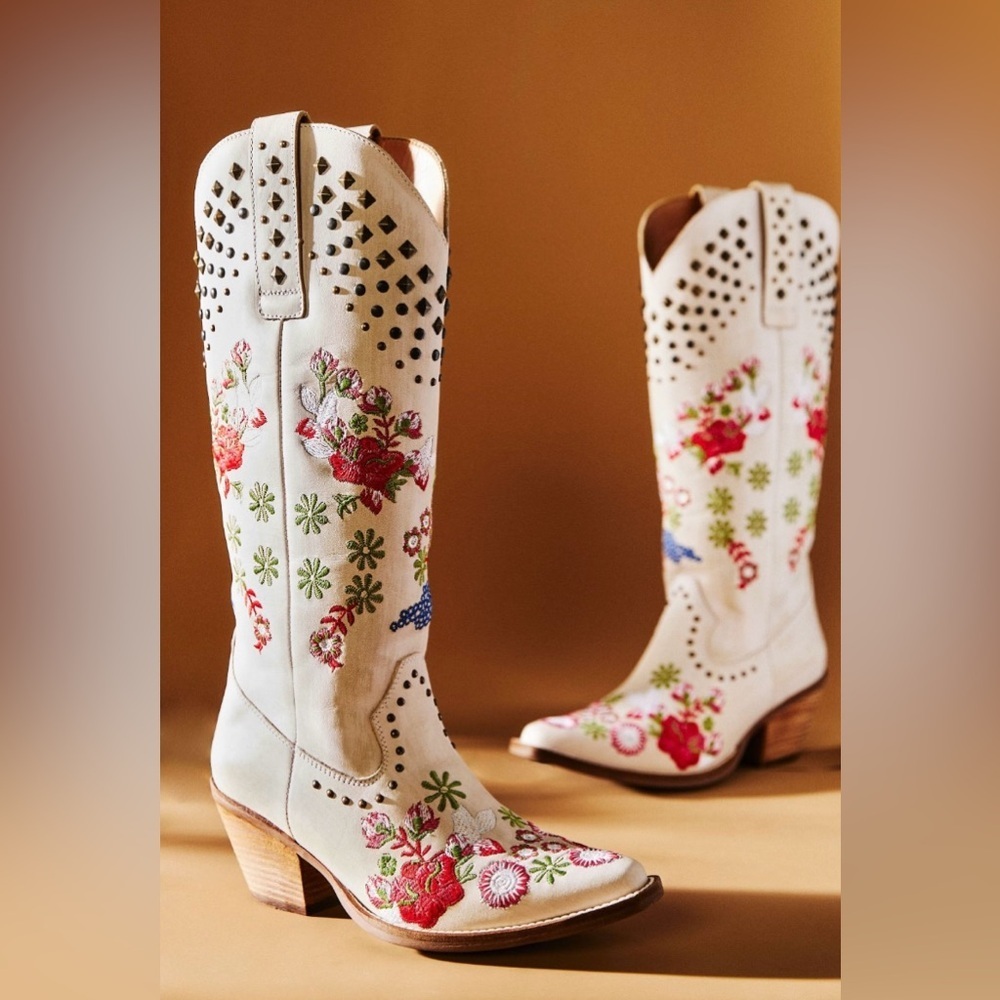 Anthropologie Dingo Poppy Cowboy Boots Size 7 NEW
